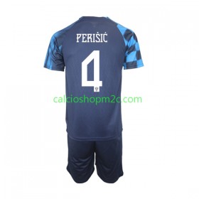 Croazia Perišić 4 Bambino Maglia Trasferta World Cup 2022 Manica Corta (+ Pantaloncini)
